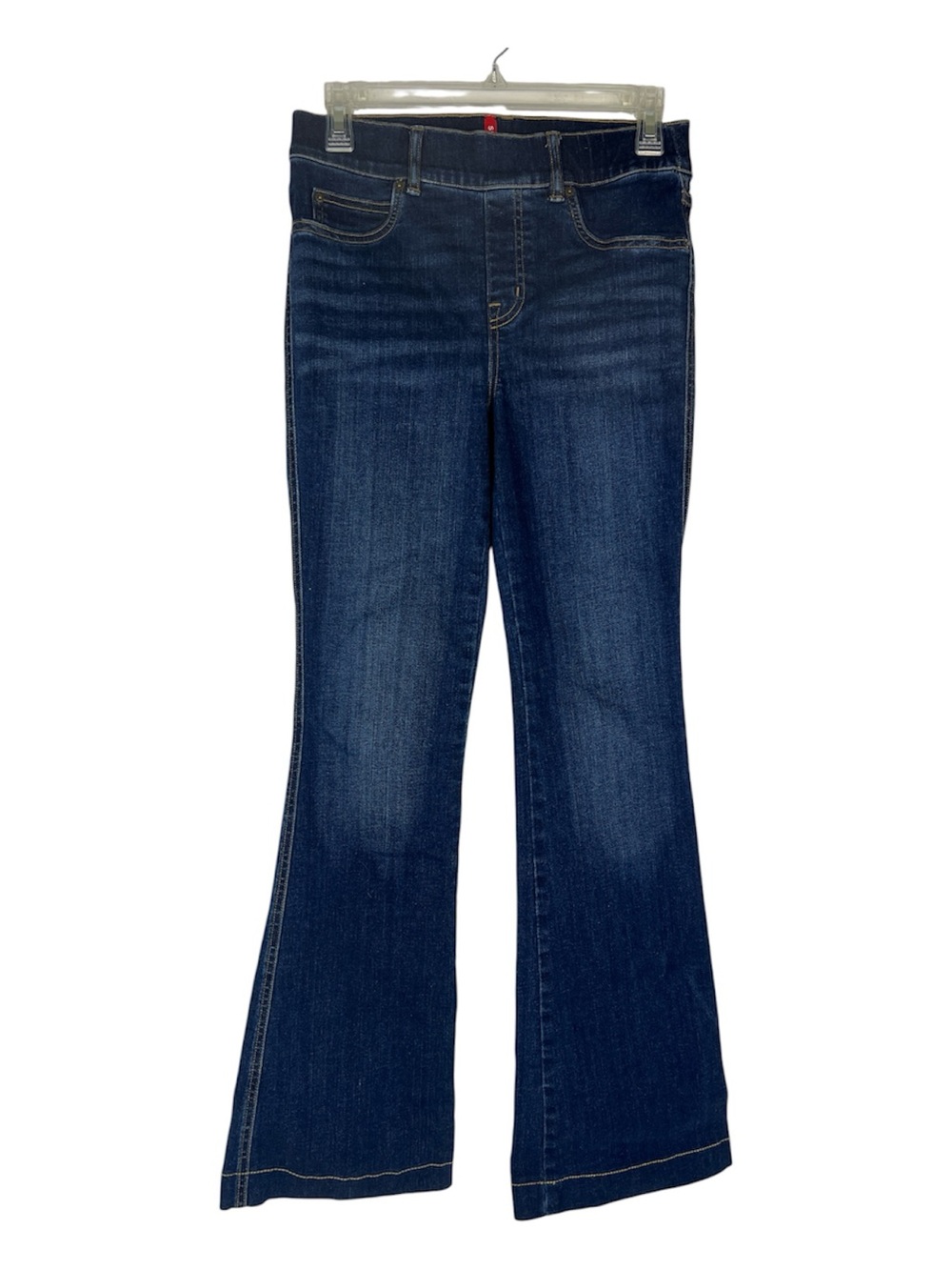 Spanx Sz Petite Small Flare Jeans 20327Q Dark Wash Pull On